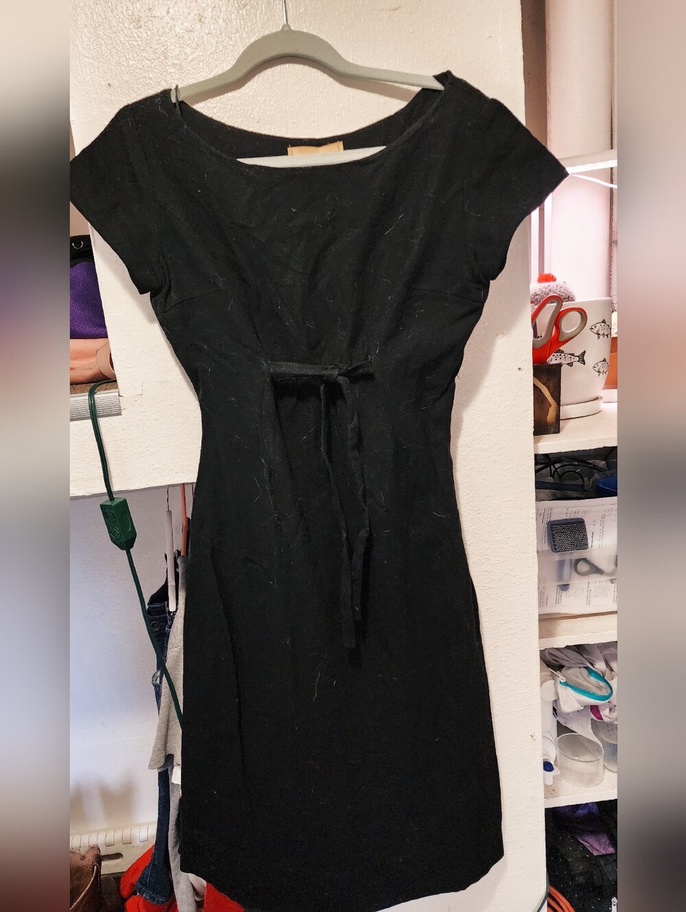 WOMEN'S 70'S/80'S WOOL DRESS - BLACK